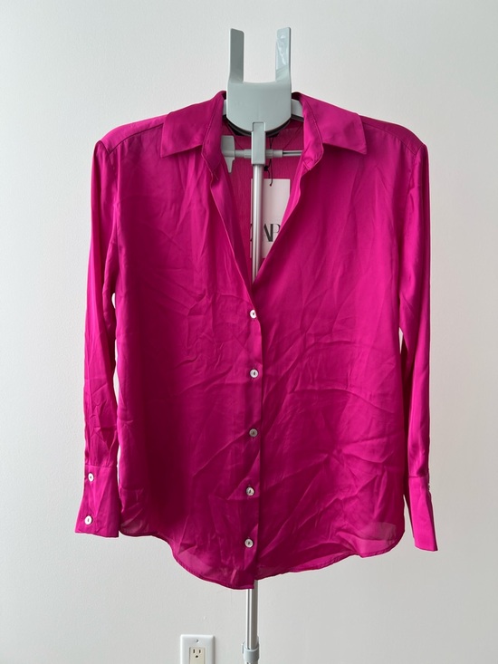 Zara Tops - Zara Button-Front Long Sleeve Women’s XS Shirt - Fuchsia
